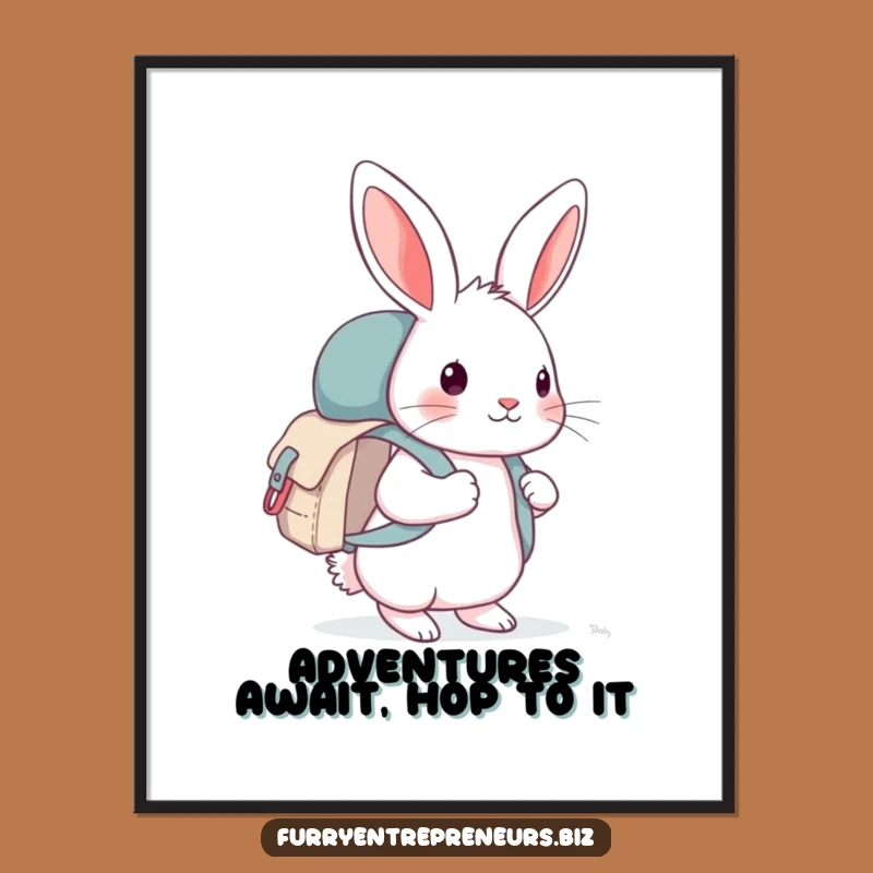 Free Printable Wall Art: Curious Rabbit Explorer, Funny Downloadable Home Decor for Kids Rooms