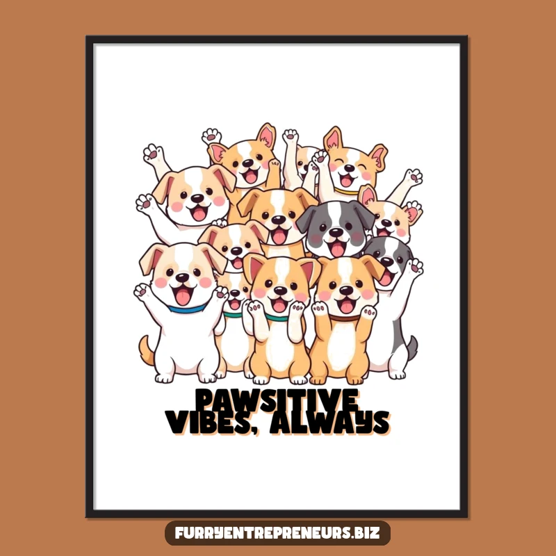 Free Printable Wall Art: Funny Kawaii Dog Party, Hilarious Downloadable Dog Decor
