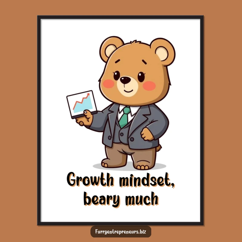 Funny Free Printable Wall Art: Bear Business Graph - Hilarious Downloadable Decor