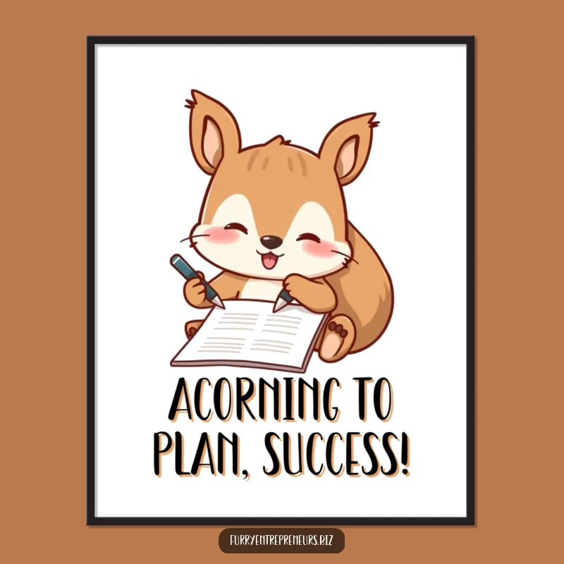 Funny Free Printable Wall Art: Squirrel Signing Downloadable Decor Gift