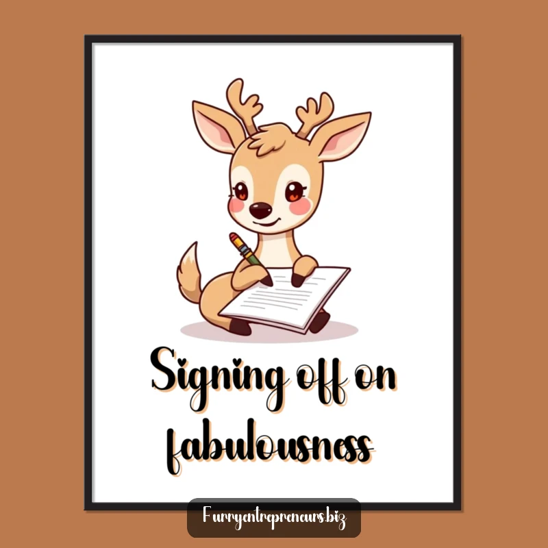 Free Printable Deer Document Wall Art: Funny Whimsical Humor Downloadable Decor