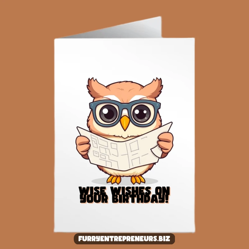 Free Printable Birthday Card: Creative Owl Architect Designing Birthday Wishes!