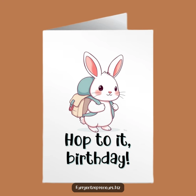 Free Printable Birthday Card: Curious Rabbit Explorer, Funny Downloadable Gift for Kids