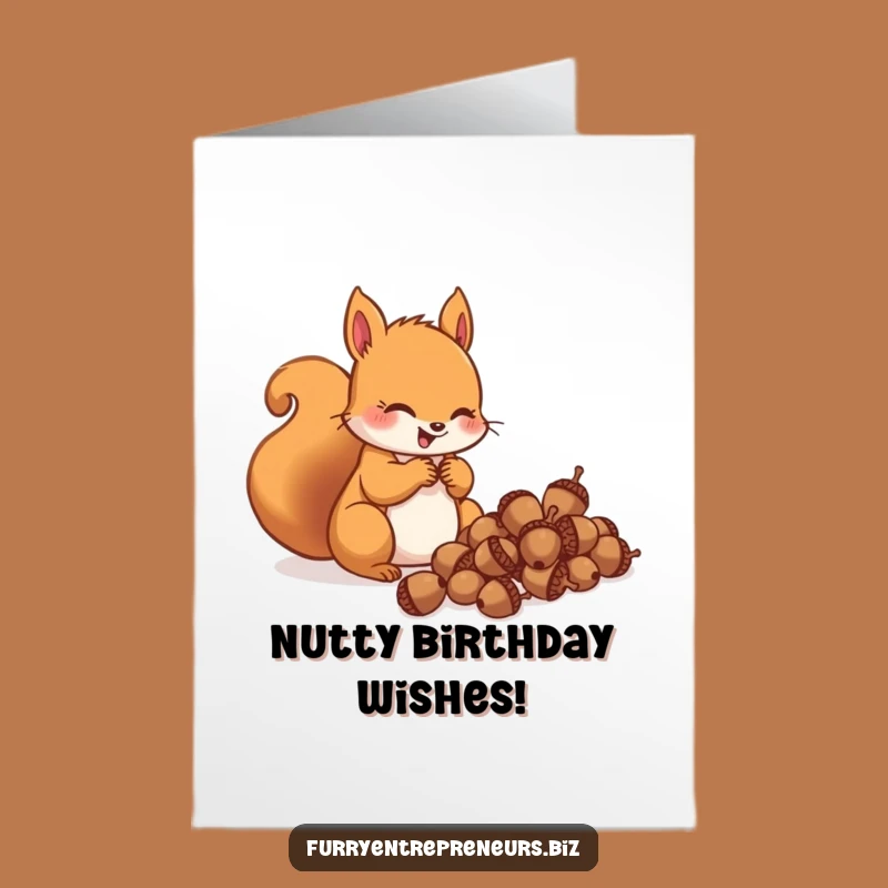Free Printable Birthday Card: Squirrel Counts Blessings! Funny Design Downloadable Gift