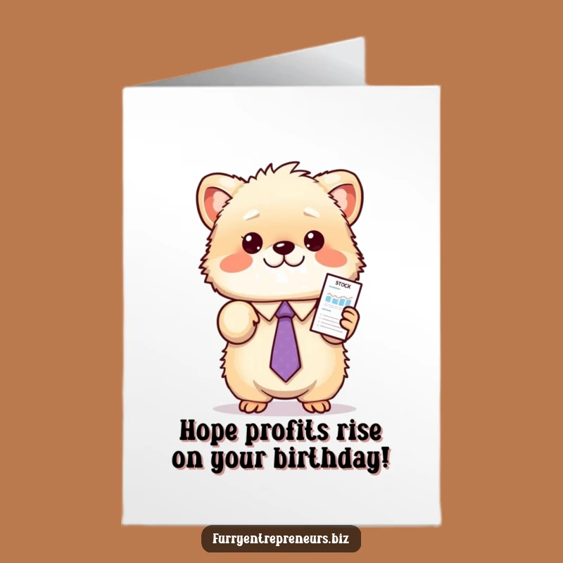 Free Printable Birthday Card: Stock Market Animal, Funny Downloadable Gift for Investors