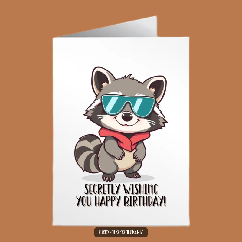 Funny Free Printable Birthday Card: Spy Raccoon Mission, Hilarious Downloadable Gift