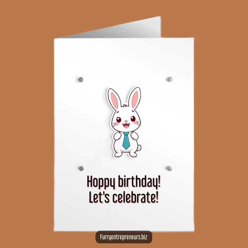 Free Printable Birthday Card: Rabbit Presenter - Funny Presentation Humor DIY Gift