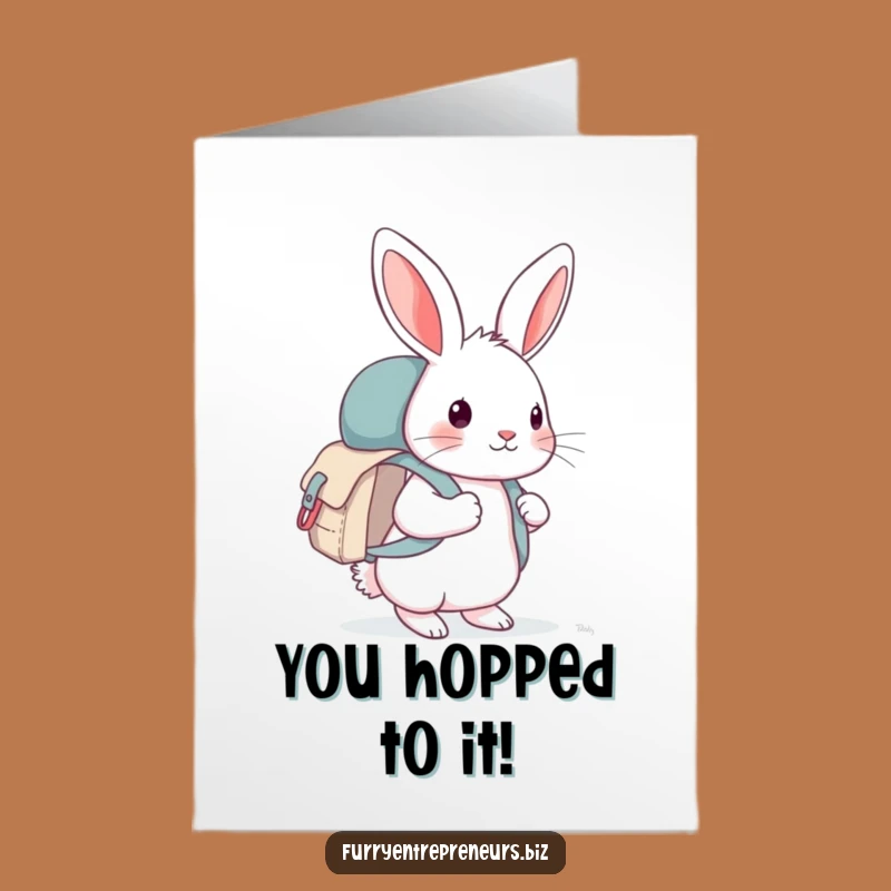 Free Printable Congrats Card: Curious Rabbit Explorer, Funny Downloadable Gift for Any Achievement