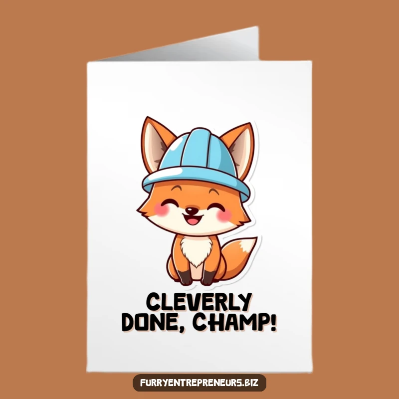 Free Printable Congrats Card: Fox Finishes the Job!