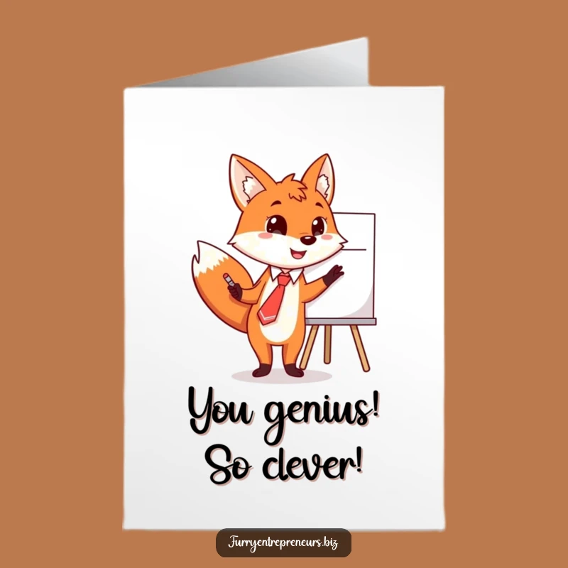 Free Printable Congrats Card: Fox Whiteboard Pointer - Funny Downloadable