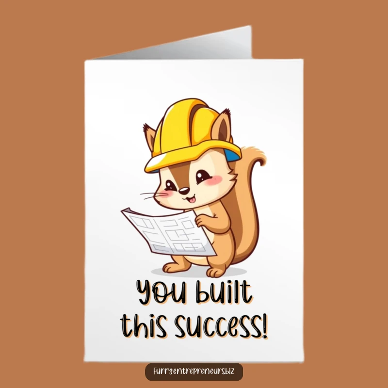 Free Printable Congrats Card: Squirrel Engineer Success - Funny Downloadable Gift!