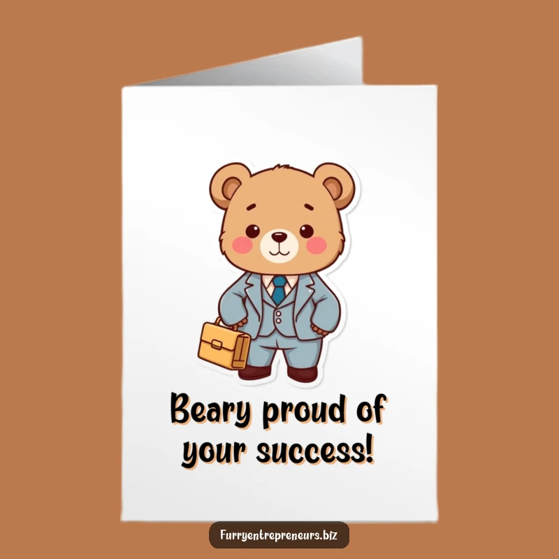 Free Printable Congratulations Card: Dapper Bear Closing Deal DIY Gift