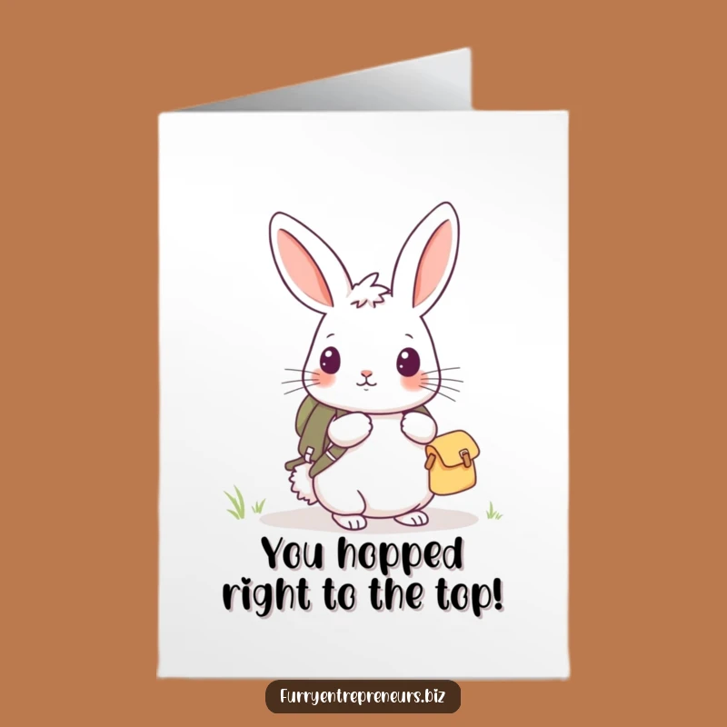 Free Printable Congratulations Card: Rabbit Explorer Backpack Funny Downloadable Gift