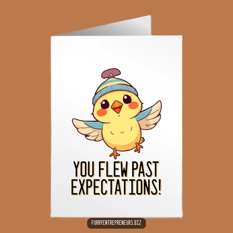 Free Printable Funny Congrats Card: Propeller Beanie Bird - Soaring Downloadable Cheers