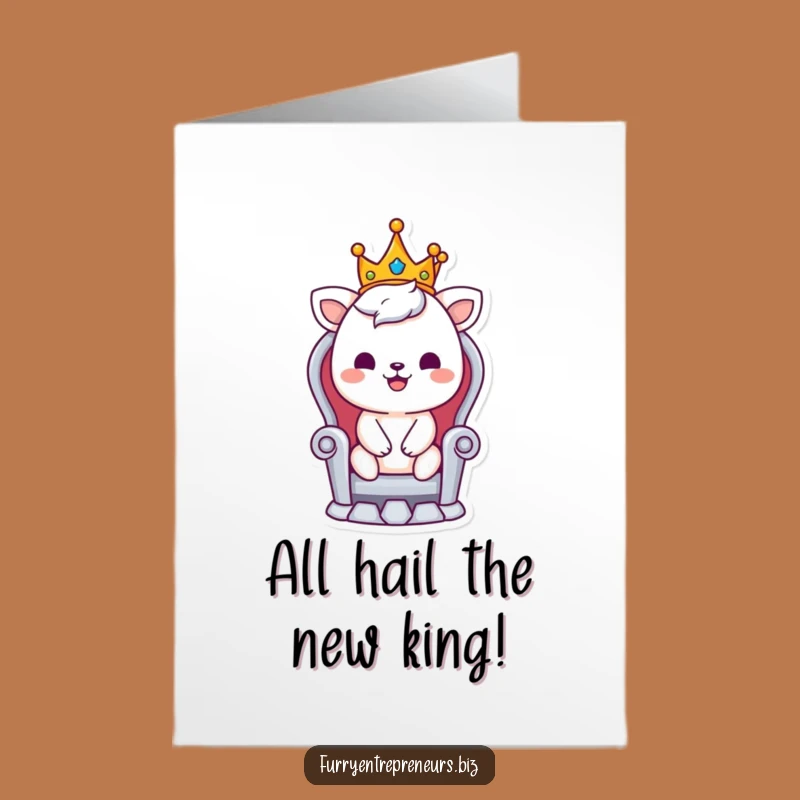 Free Printable King Animal Congrats Card: Funny Downloadable Gift for a Champion