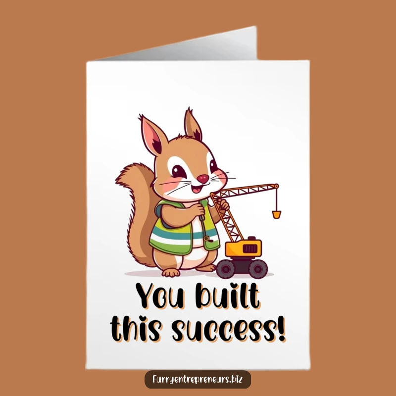 Free Printable Squirrel Builder Congrats Card: Hilarious Downloadable Gift!