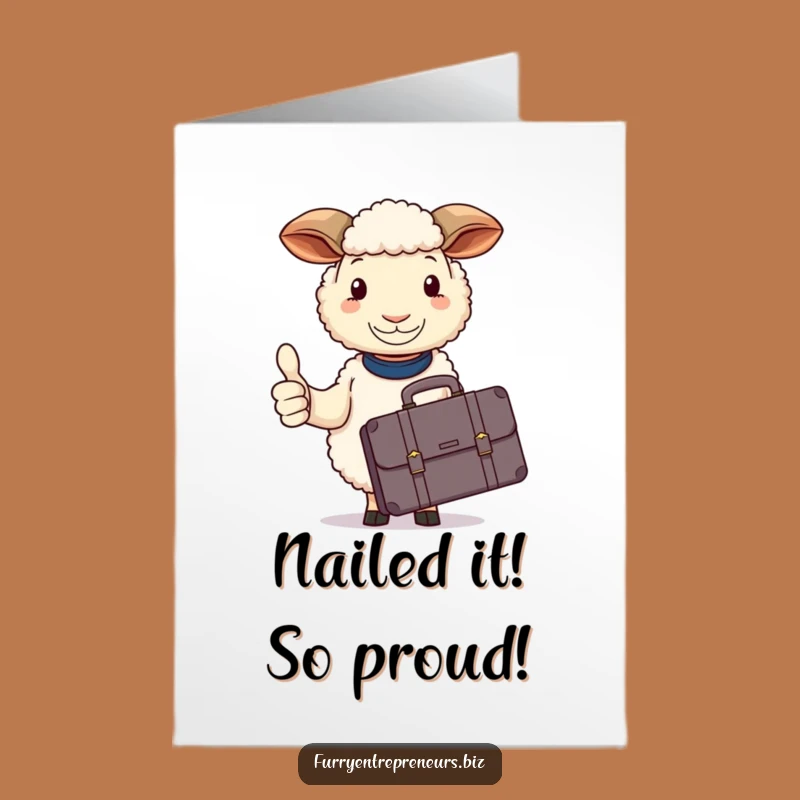 Free Printable Congrats Card: Sheep Thumbs Up - Funny Downloadable