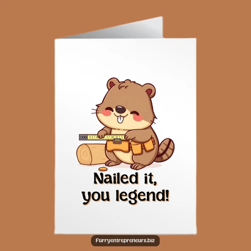 Free Printable Beaver Carpenter Congrats Card: Hilarious Downloadable Gift!