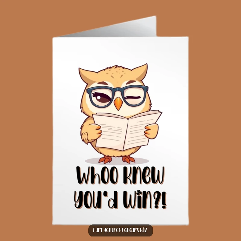 Free Printable Congrats Card: Owl Accountant - Funny Finance Achievement DIY Gift