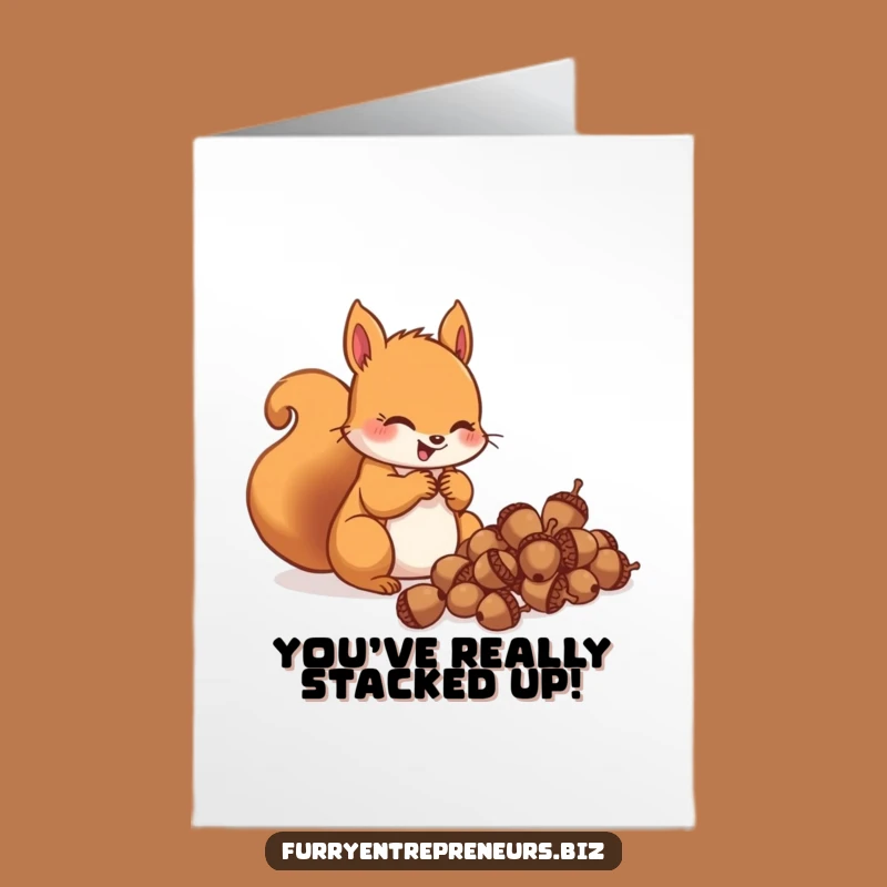 Free Printable Congrats Card: Squirrel Secures the Win! Funny Design Downloadable Gift