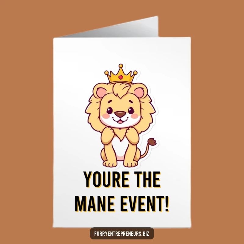 Free Printable Congrats Card: Regal Lion, Perfect DIY Funny Downloadable Gift