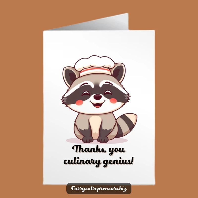 Free Printable Raccoon Chef Thank You Card: Thanks a Million Downloadable Gift