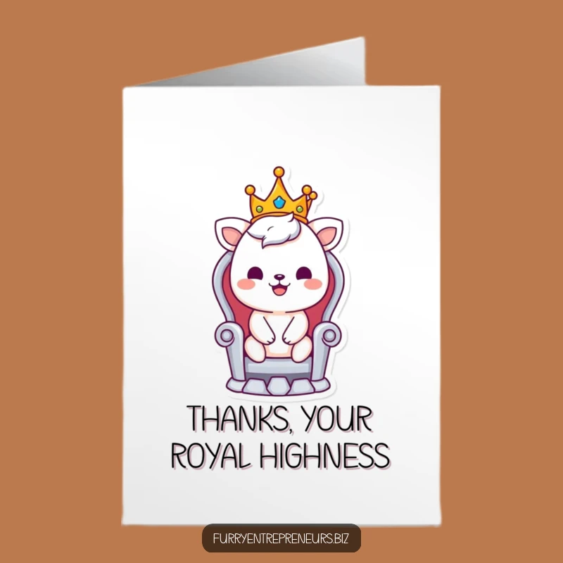 Free Printable Royal Animal Thank You Card: Funny Downloadable Gift for Gracious Thanks