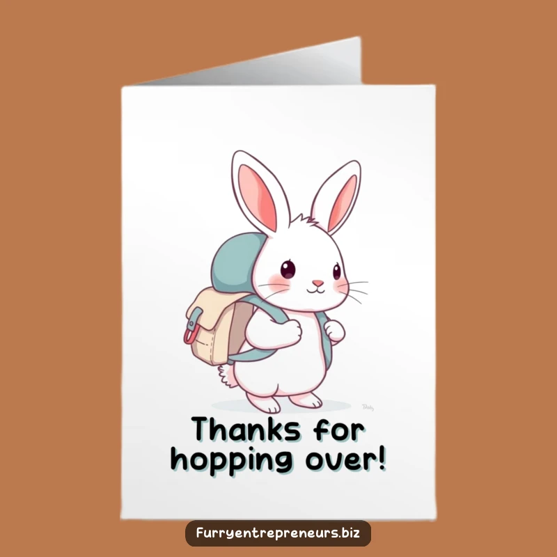 Free Printable Thank You Card: Curious Rabbit Explorer, Funny Downloadable Gift of Gratitude