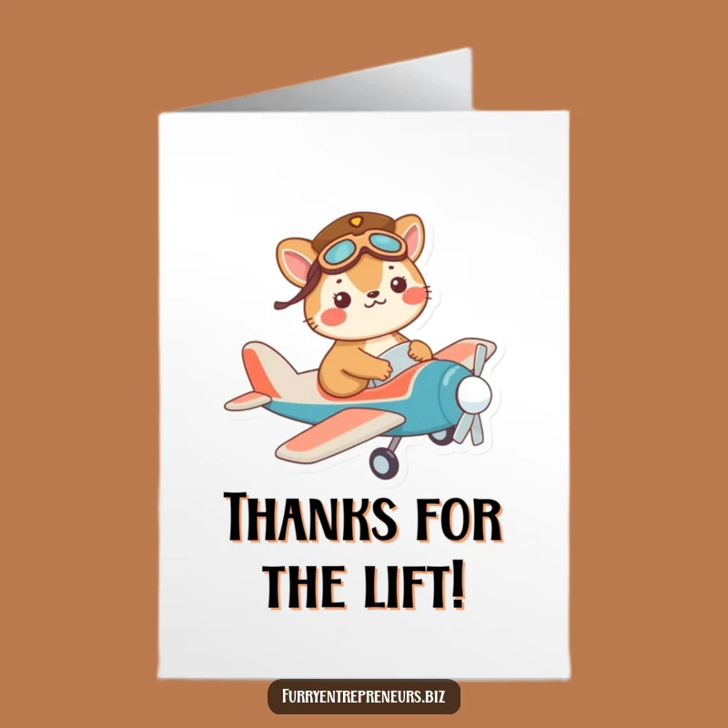 Free Printable Thank You Card: Grateful Pilot Animal Thanks You From the Skies
