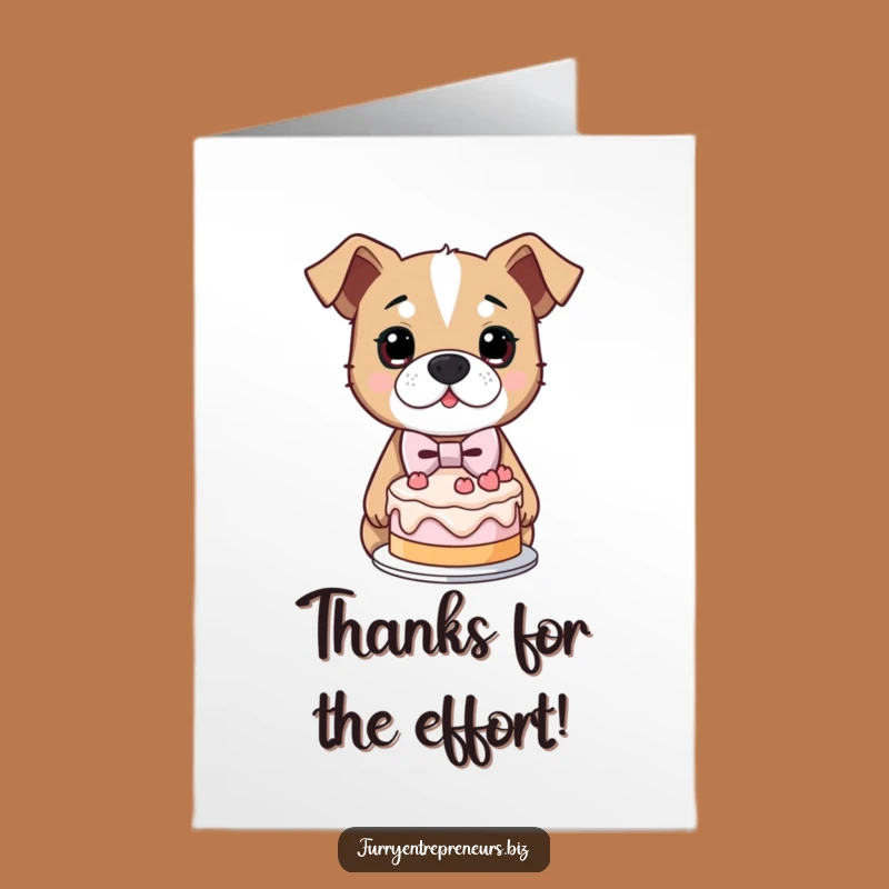 Free Printable Thank You Card: Lopsided Cake Dog, Hilarious Downloadable Dog Gift