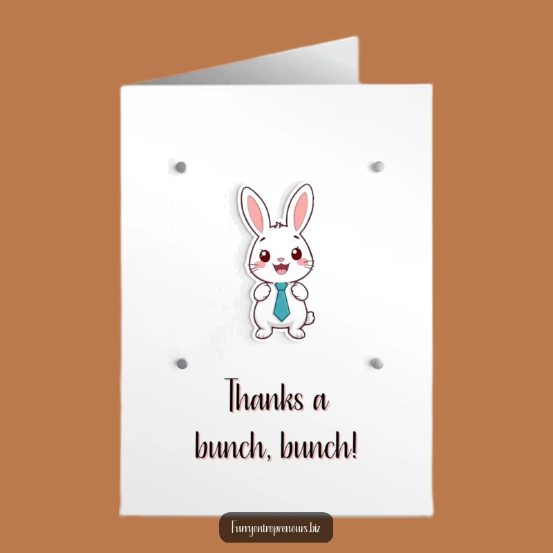 Free Printable Thank You Card: Rabbit Presenter - Funny Appreciation DIY Gift