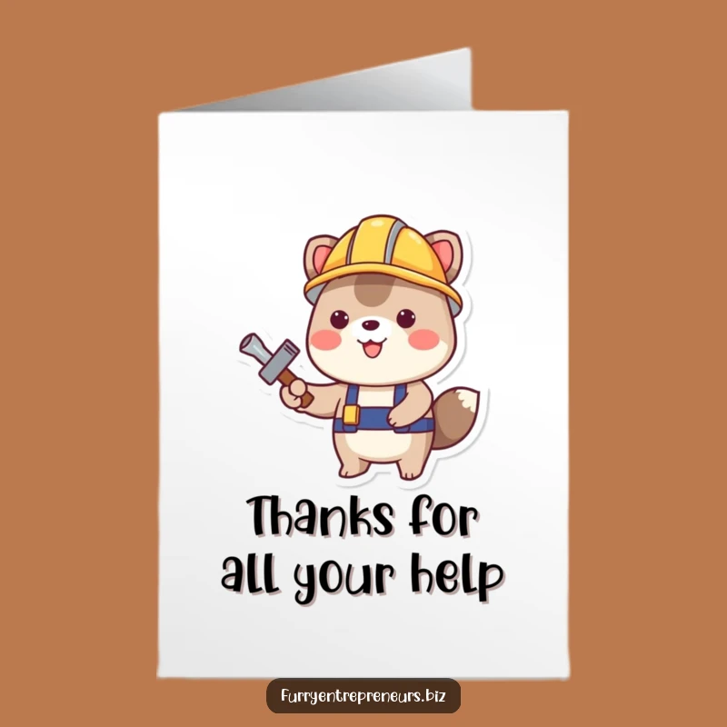 Free Printable Thank You Card: Construction Animal - Handy Downloadable Gift!