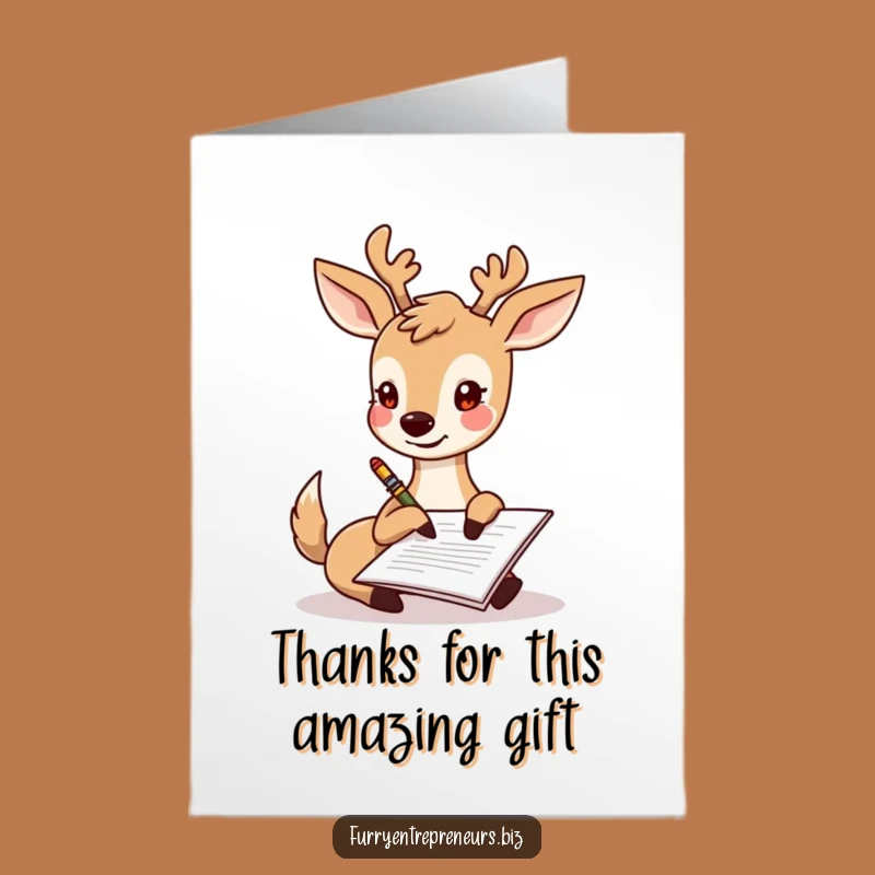 Free Printable Deer Thank You Card: Hoof-Signed Gratitude Humor Downloadable