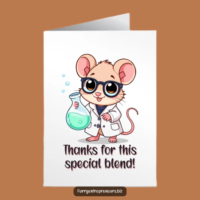 Free Printable Thank You Card: Mouse's Bubbling Gratitude Potion, Humorous Downloadable Gift