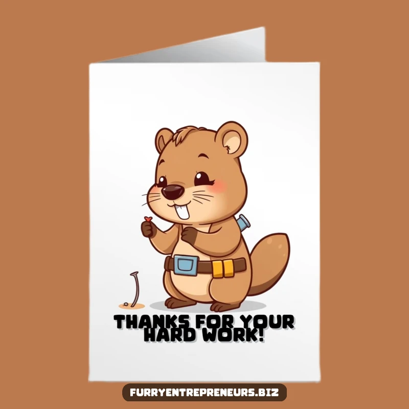 Free Printable Thank You Card: Beaver Builder Funny Downloadable Gift Greeting