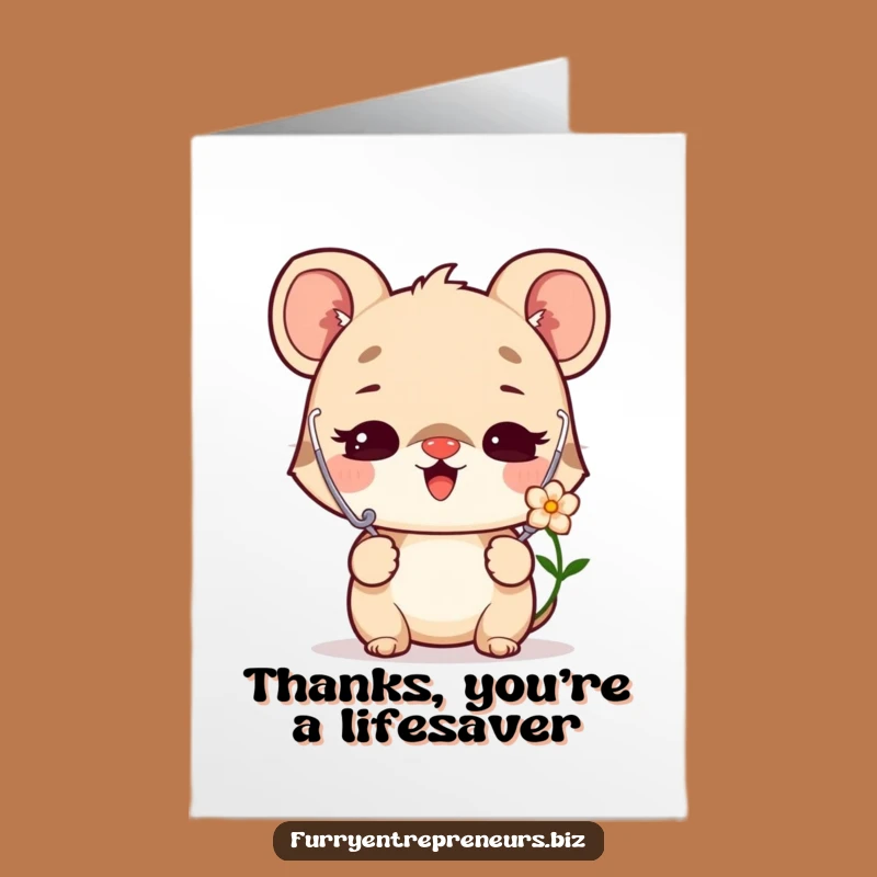 Free Printable Caring Animal Thank You Card: Funny Downloadable Gift of Appreciation