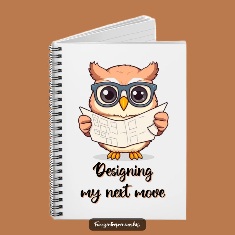 Funny Owl Blueprint Notebook - Ideas & Designs for the Creative Mind