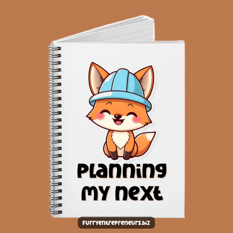 Funny Fox Hard Hat Notebook - Construction Ideas & Plans Journal