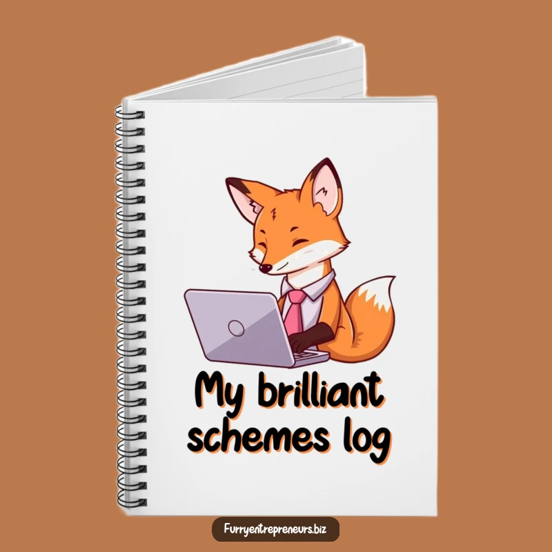 Funny Fox Tie Laptop Notebook - Organize Your Business Hilariously