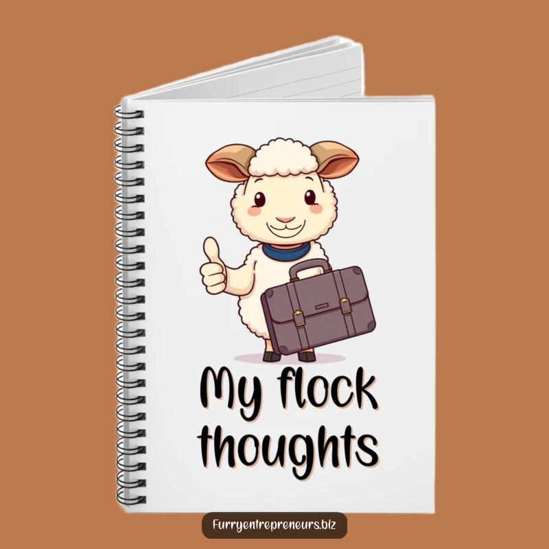 Funny Sheep Briefcase Thumbs Up Notebook: Plan with Calm!