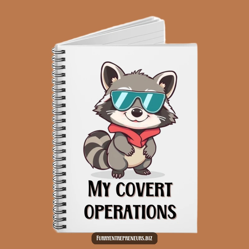 Funny Spy Raccoon Sneaking Notebook - Jot Down Secret Plans