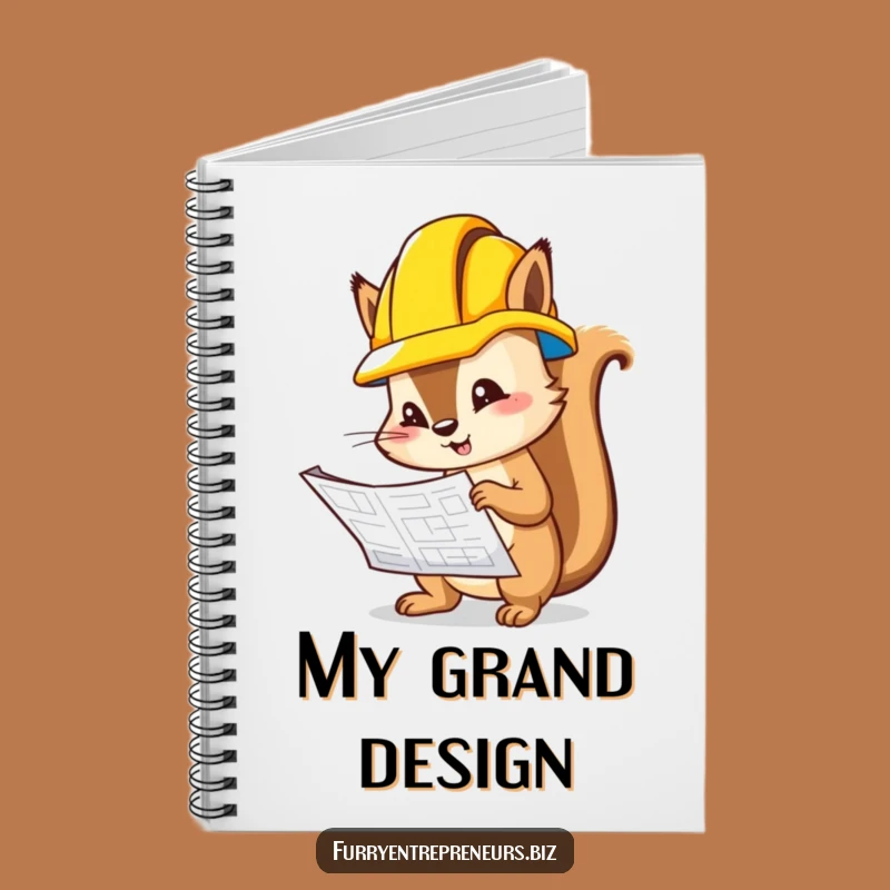 Funny Squirrel Engineer Notebook: Hilarious Blueprint Journal for Project Planners
