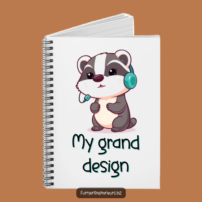 Funny Badger Presentation Notebook: Jot Down Ideas with This Focused Critter Cover