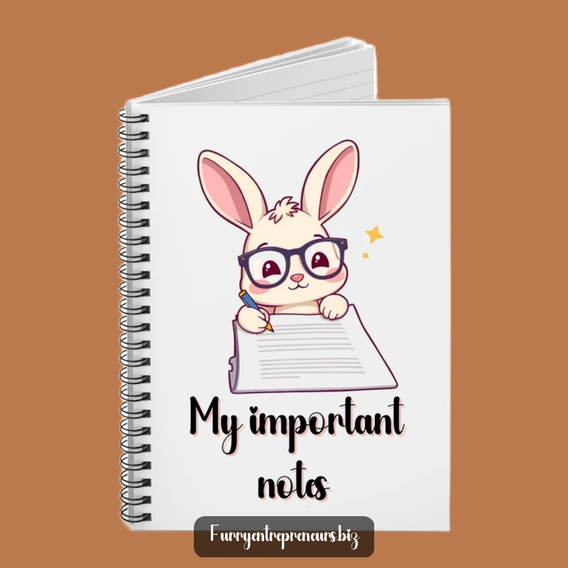 Funny Rabbit Glasses Document Notebook: Sign Your Thoughts!