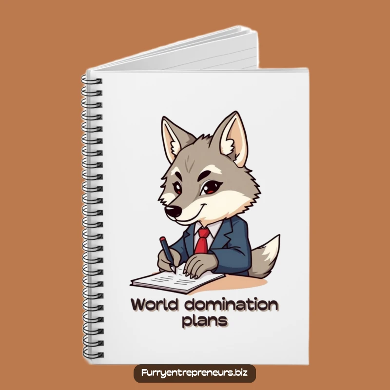 Funny Wolf Business Notebook - Jot Down Deals with Determined Style