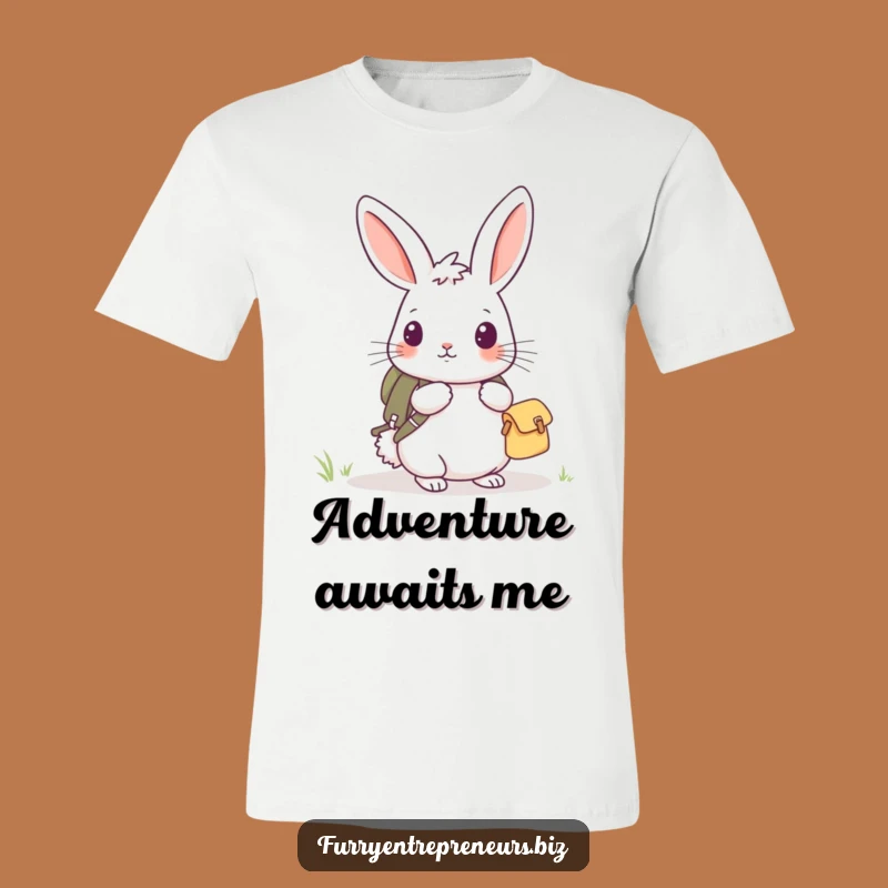 Funny Rabbit Explorer T-Shirt - Adorable Backpack Adventure Tee