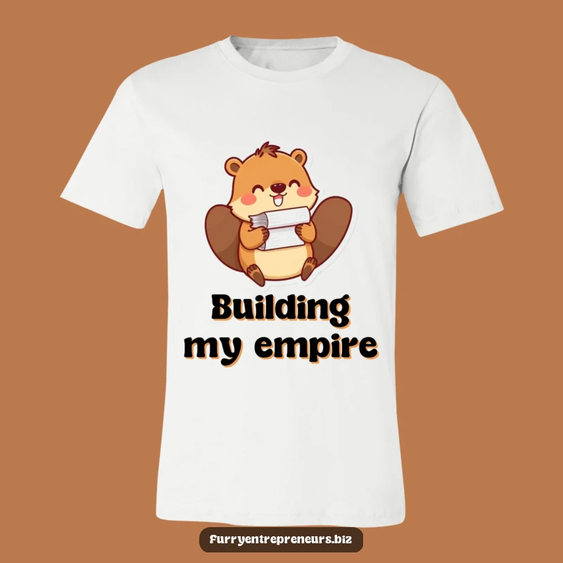 Funny Beaver Paper Stack T-Shirt - Office Humor Tee for Workers