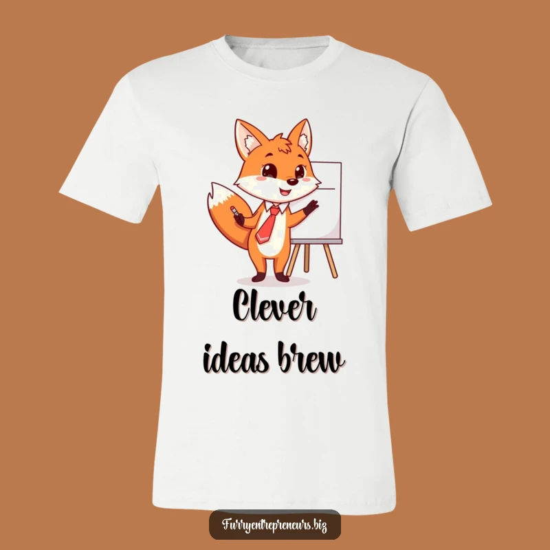 Funny Fox Tie Whiteboard T-Shirt: Share Your Ideas with Flair!