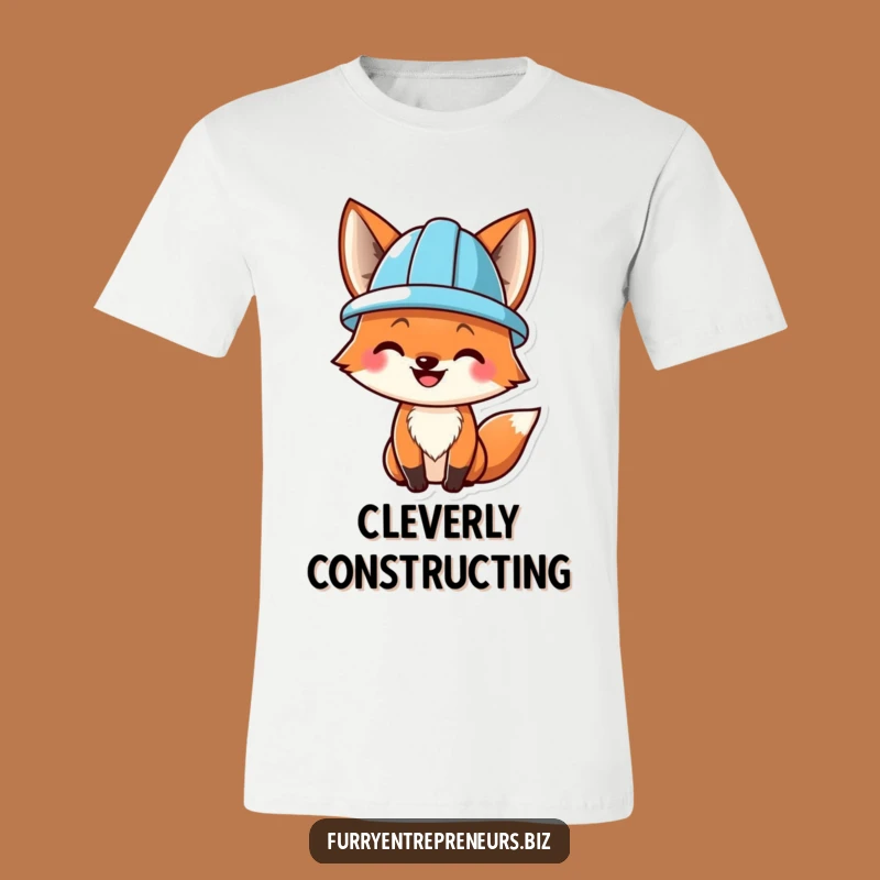 Funny Fox Hard Hat T-Shirt - Construction Humor Tee for Workers