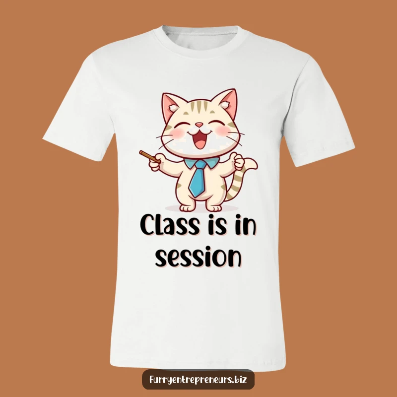 Funny Cat Professor T-Shirt: Educate and Amuse with This Character Tee